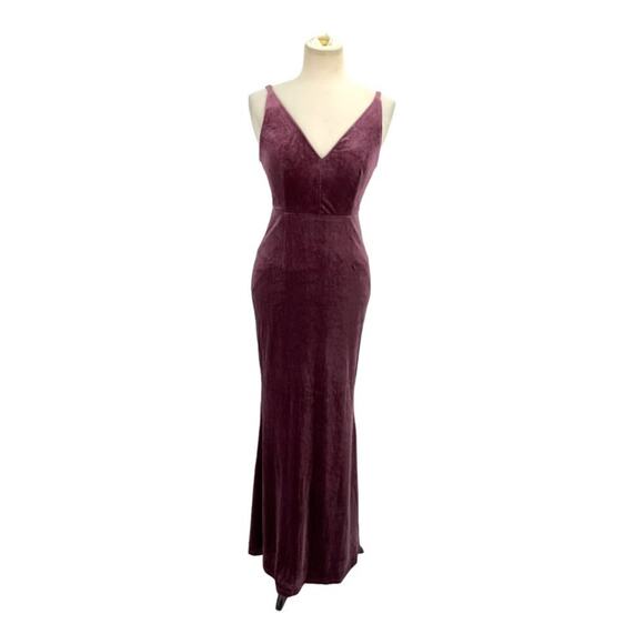 Lulu's Maliya Purple Velvet Gown Size Small NWOT $68 MSRP - Picture 2 of 8